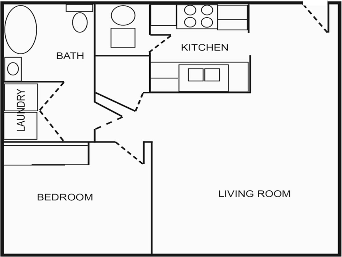 North Harrison Senior Apartments One Bedroom Floor Plan