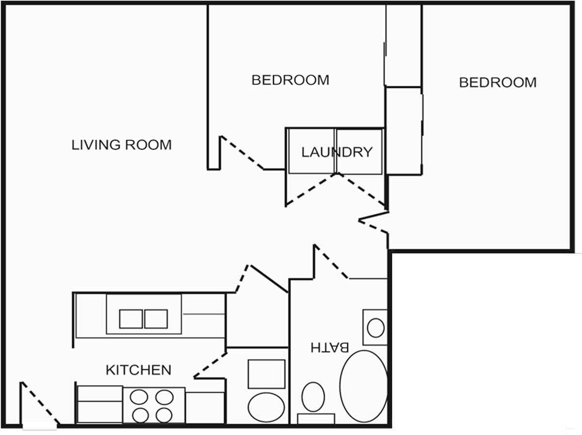 North Harrison Senior Apartments Two Bedroom Floor Plan
