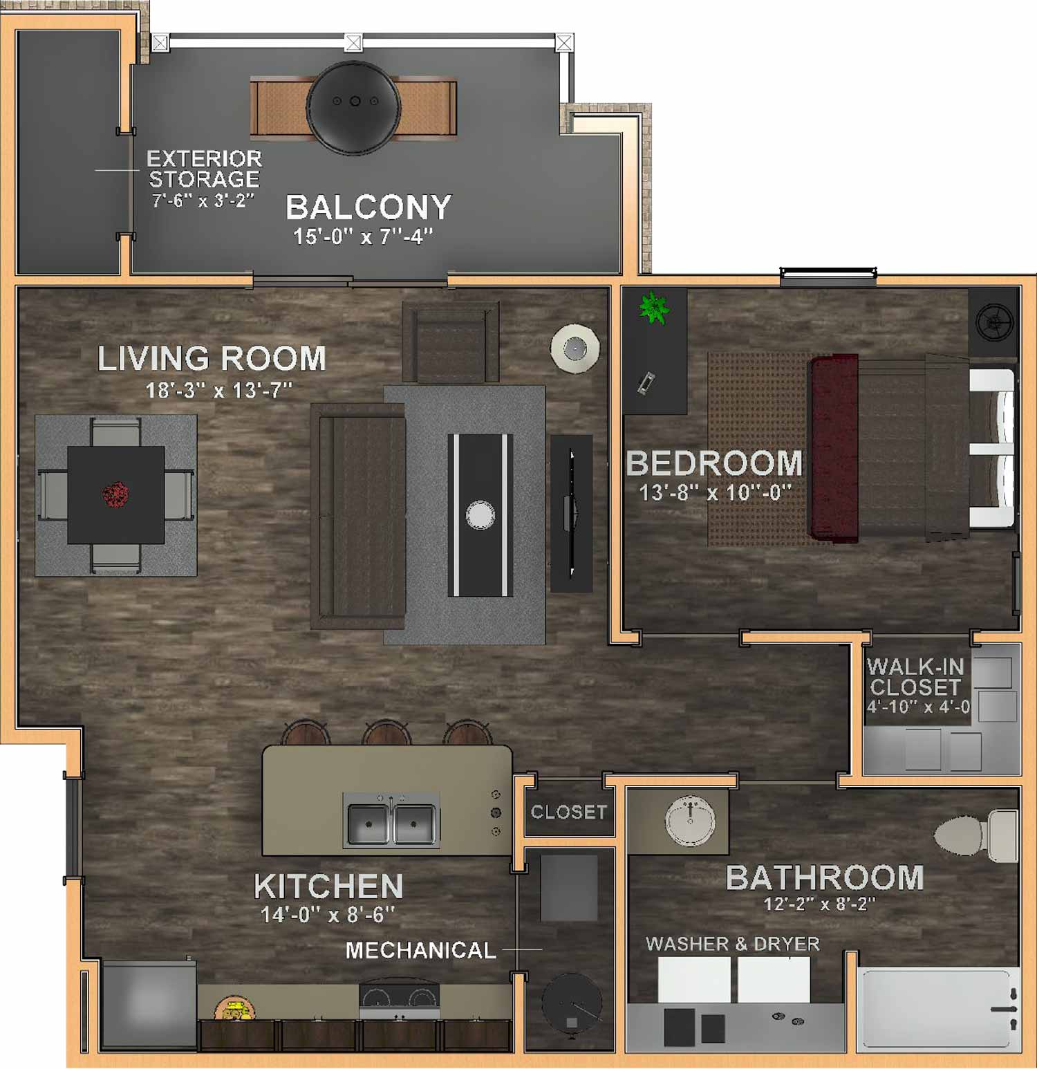 Haven Homes One Bedroom Floor Plan