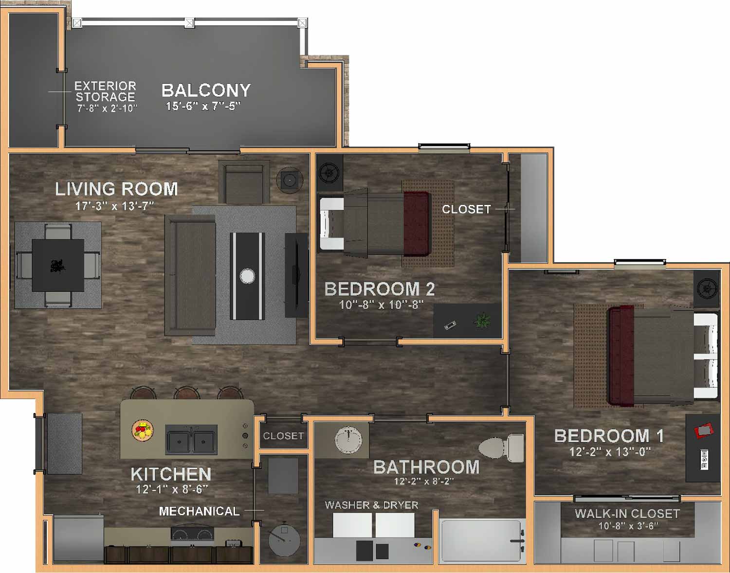 Haven Homes Two Bedroom Floor Plan