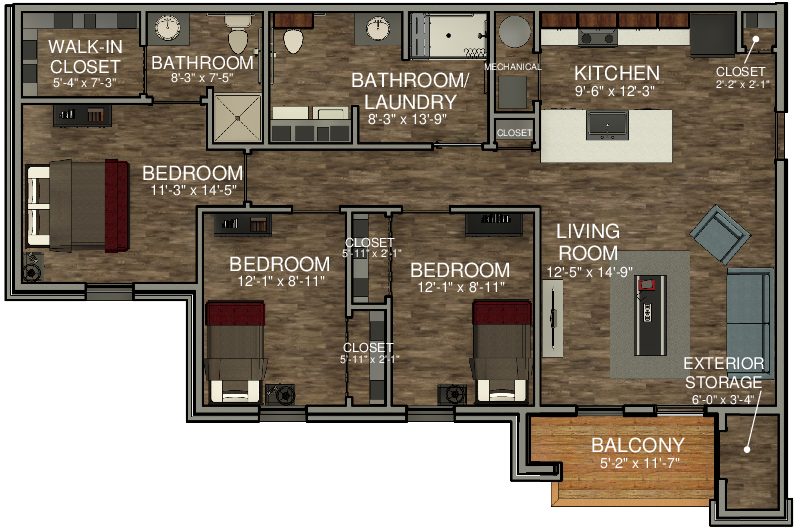 3 Bed Floor Plan pdf