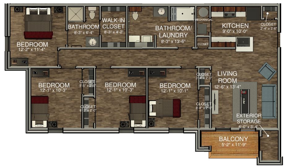 4 Bed Floor Plan pdf