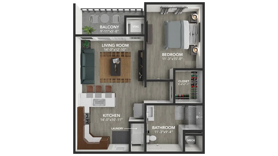 1b floorplan